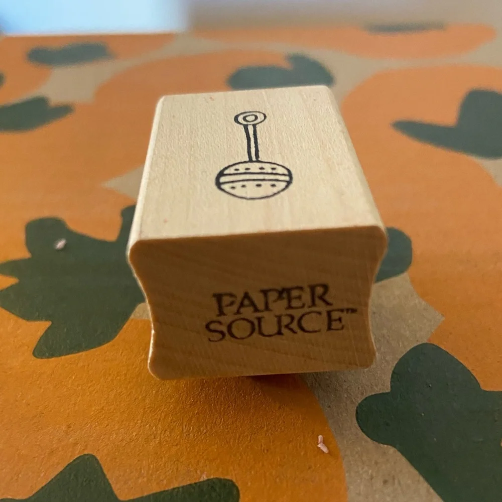Paper Source Baby Rattle Rubber Stamp